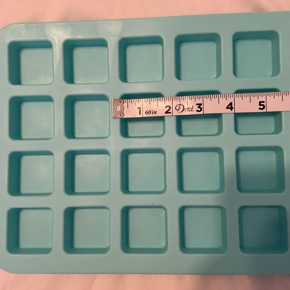 Teal silicone square mold for baking and crafting used once like new